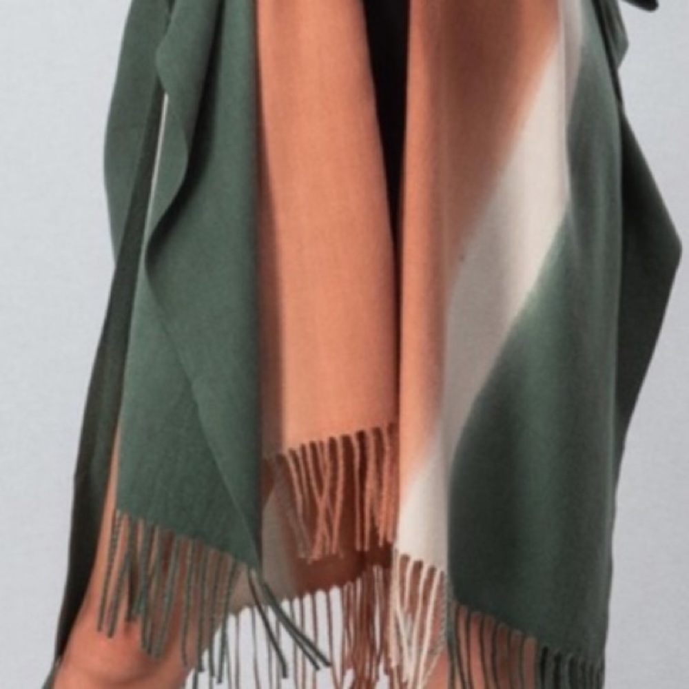 ℋ𝒫💐Fringed Boho Dyed Boho Poncho Cardigan - Picture 6 of 13